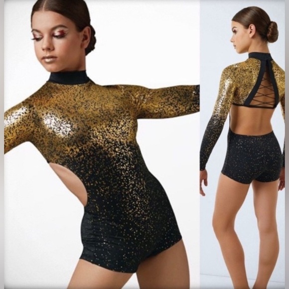 Weissman Dance Leotard Costume Transcendence Style# 11428 Gold/Black Adult SA - Picture 6 of 13